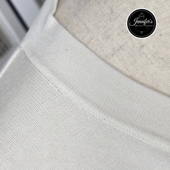 August Silk Ivory/Cream Silk Blend Scoop Neck 3/4 Sleeve Sweater Size M - Picture 5 of 10